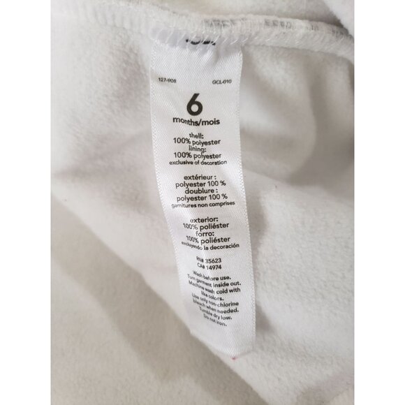 Carter's white and gray leopard, fold over mittens, hooded snowsuit, size 6M - Picture 7 of 12